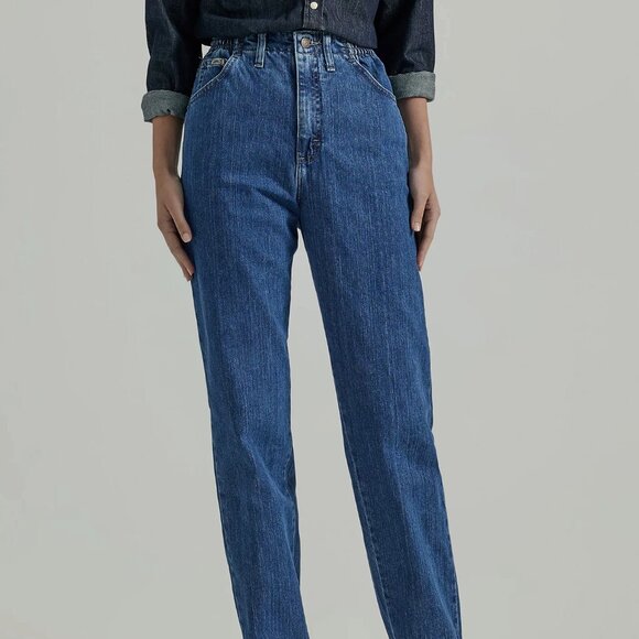 Lee Relaxed Fit Side Elastic Jean - Dark Denim, Size 8 Short - Picture 1 of 8